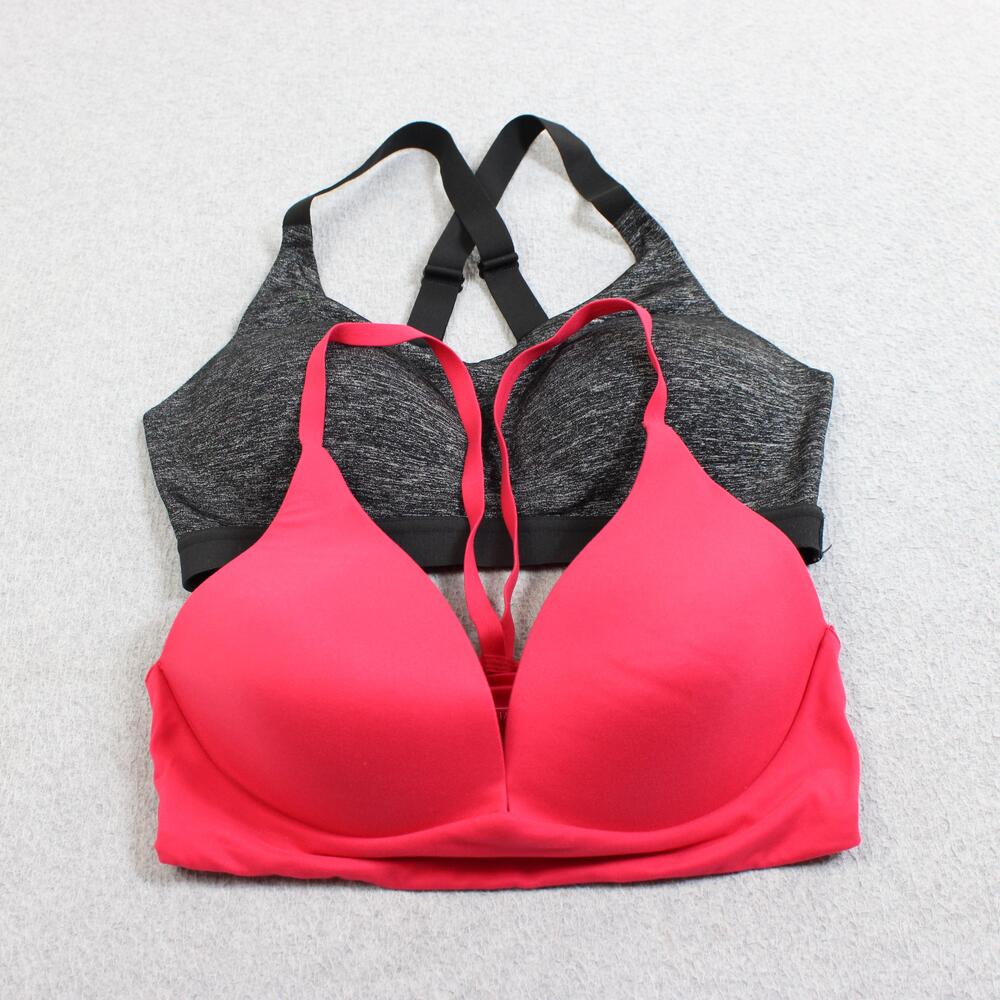 Victoria's Secret Bras Women 32D Red Sports Lightly Lined Plunge Lot X 2 Comfort